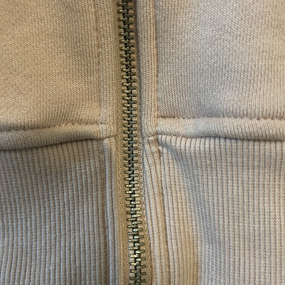 CALVIN KLEIN NUDE PINK ZIPPER HOODIE WITH CANGAROO POCKETS - Picture 9 of 11
